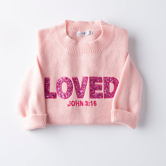 Loved John 3:16 Embellished Sweater