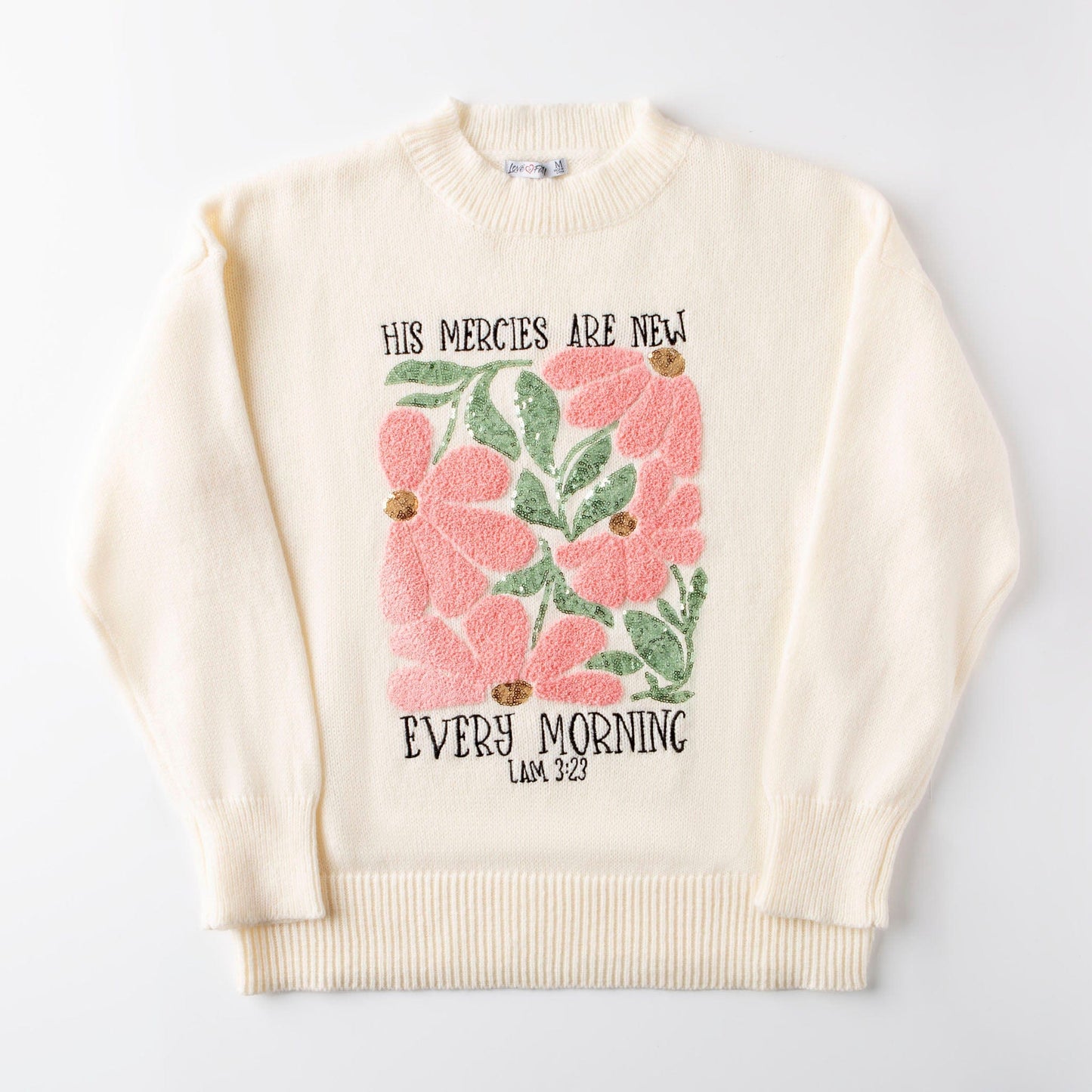 His Mercies Are New Embellished Sweater