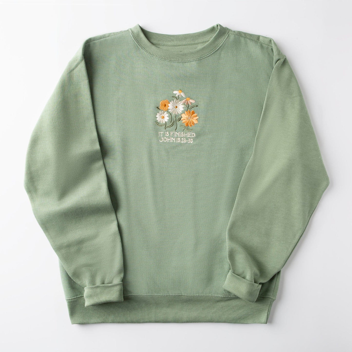 Embroidered It is Finished Sweatshirt