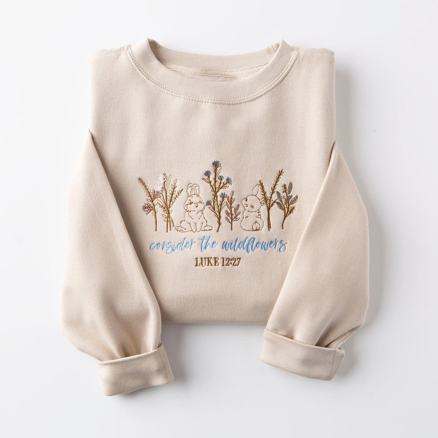 Embroidered Consider the Wildflowers Sweatshirt