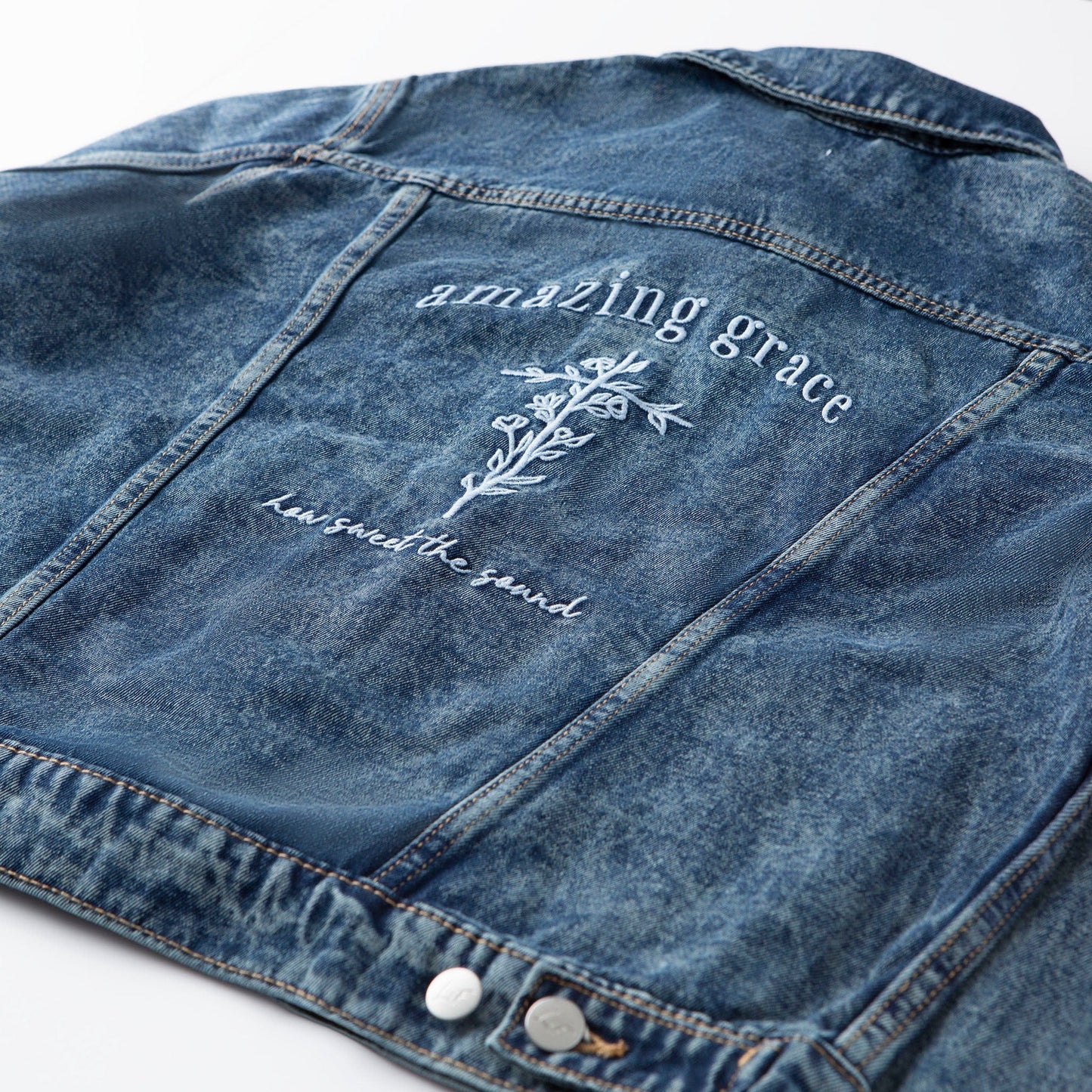 Vintage Washed Amazing Grace Denim Jacket