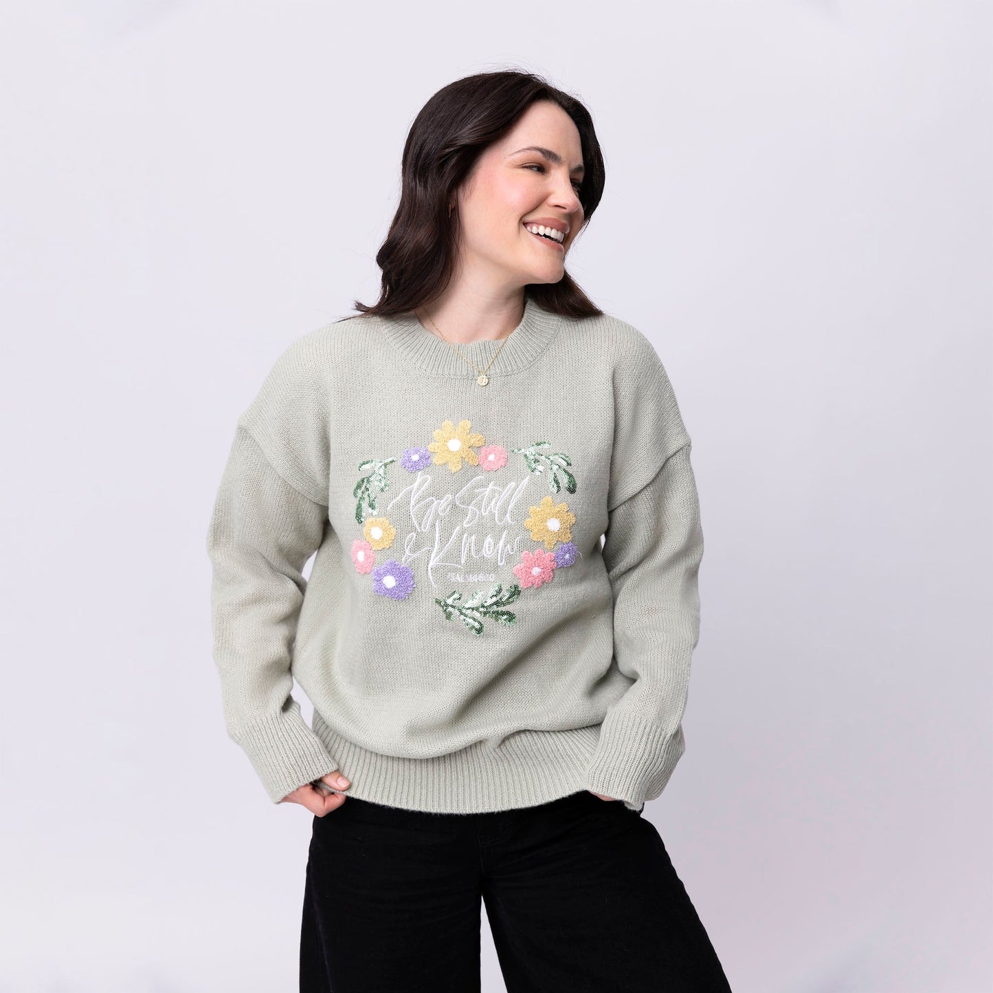 Be Still & Know Embellished Sweater