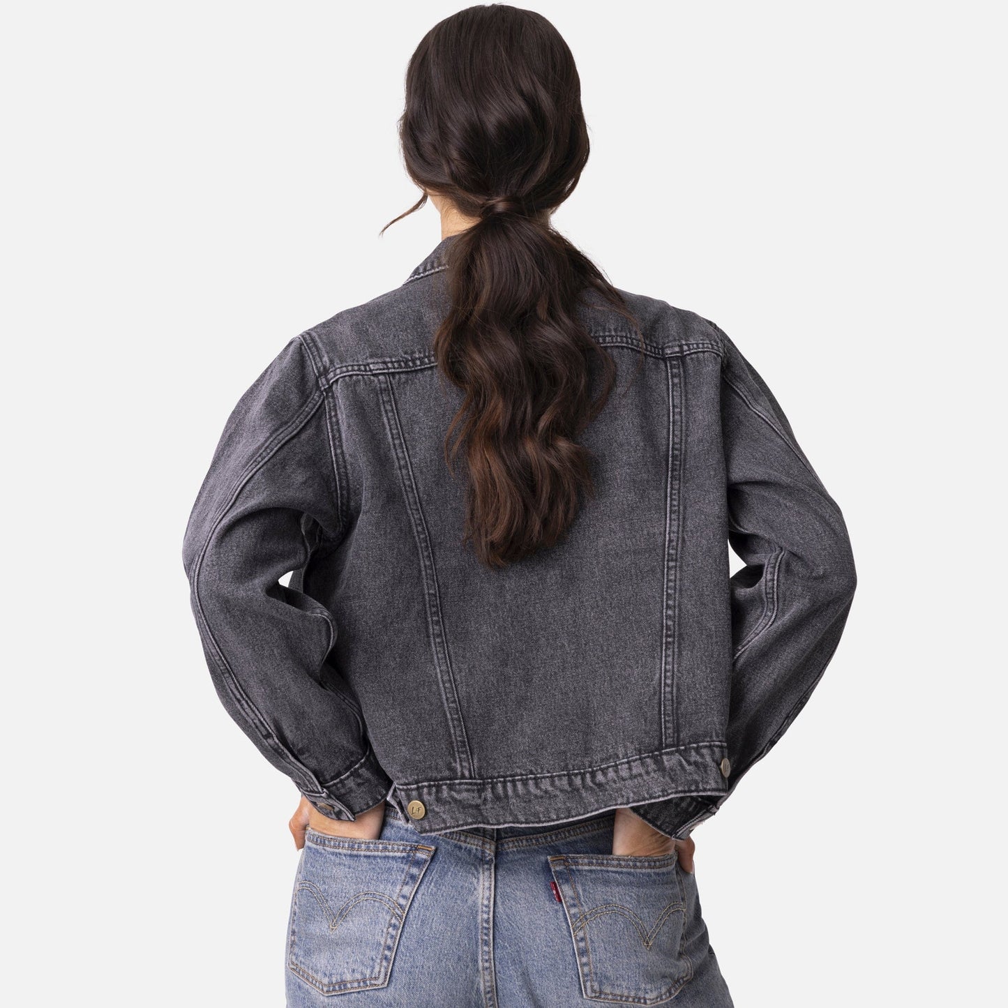 Vintage Washed Love in Faith Denim Jacket