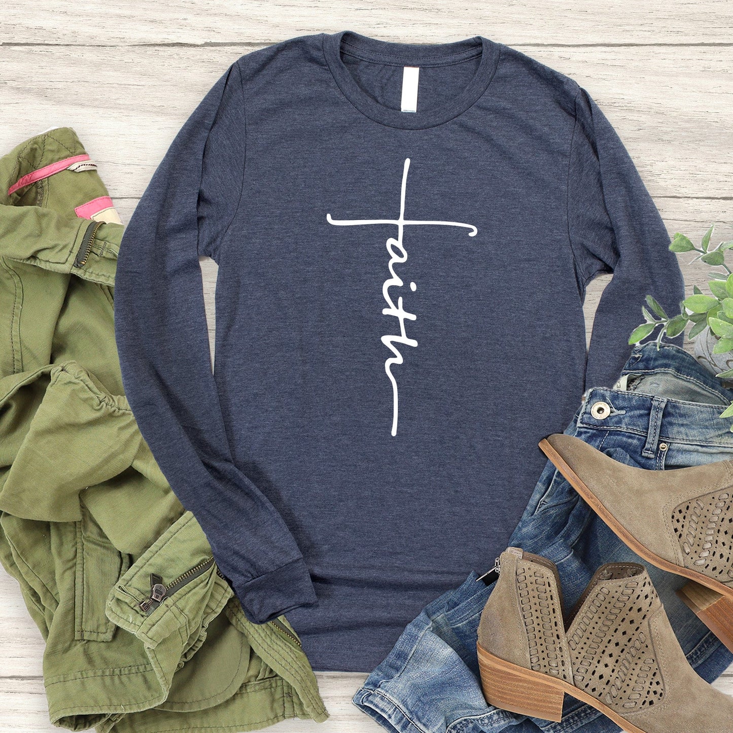 Faith Cross Long Sleeve Tee