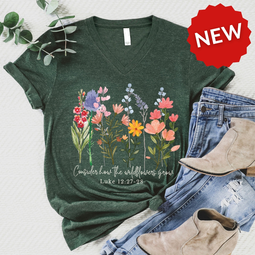 Wild Flowers Grow V-Neck