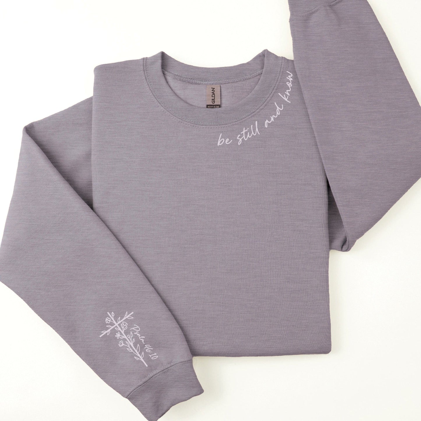 Embroidered Be Still and Know Sweatshirt