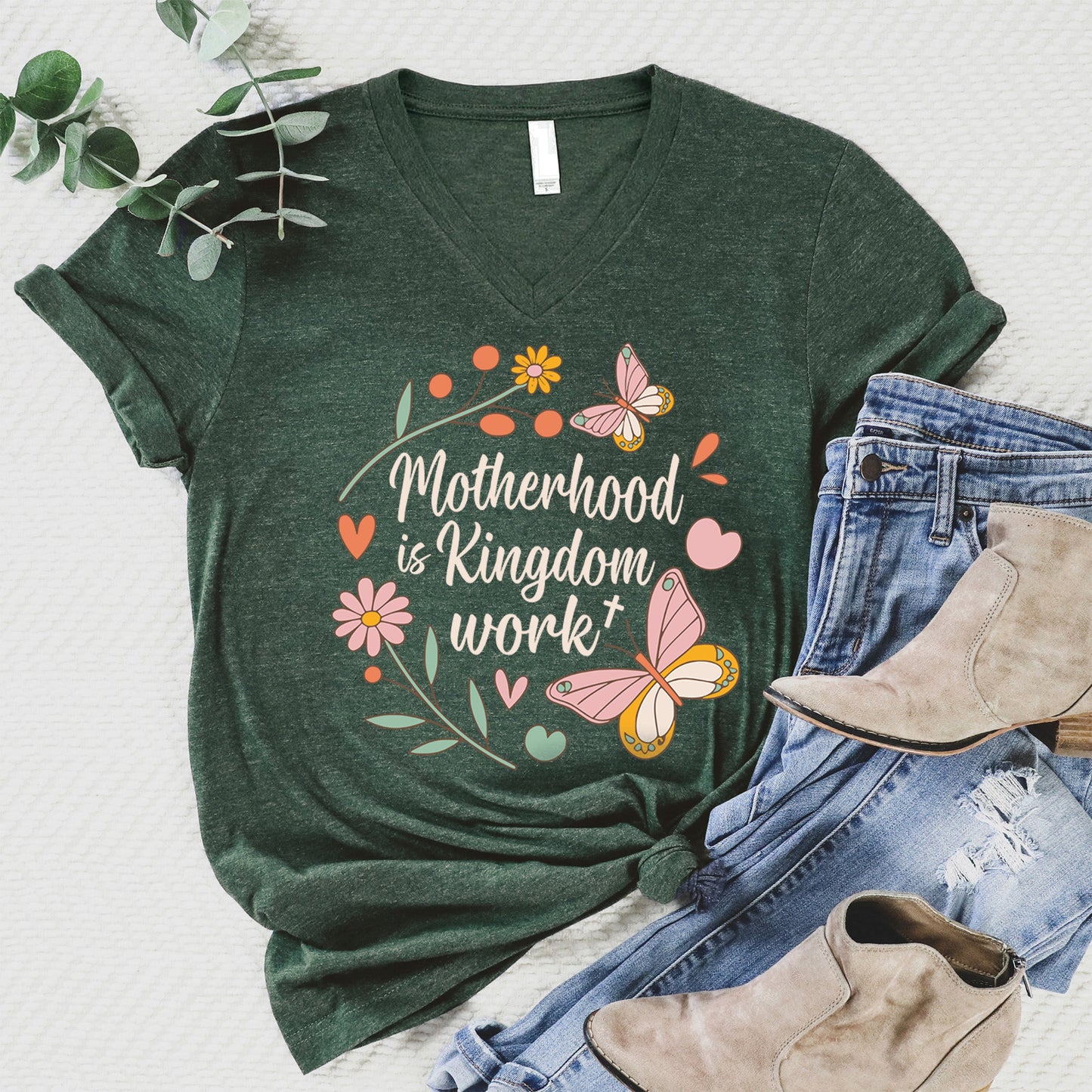 Motherhood Is Kingdom Work V-Neck