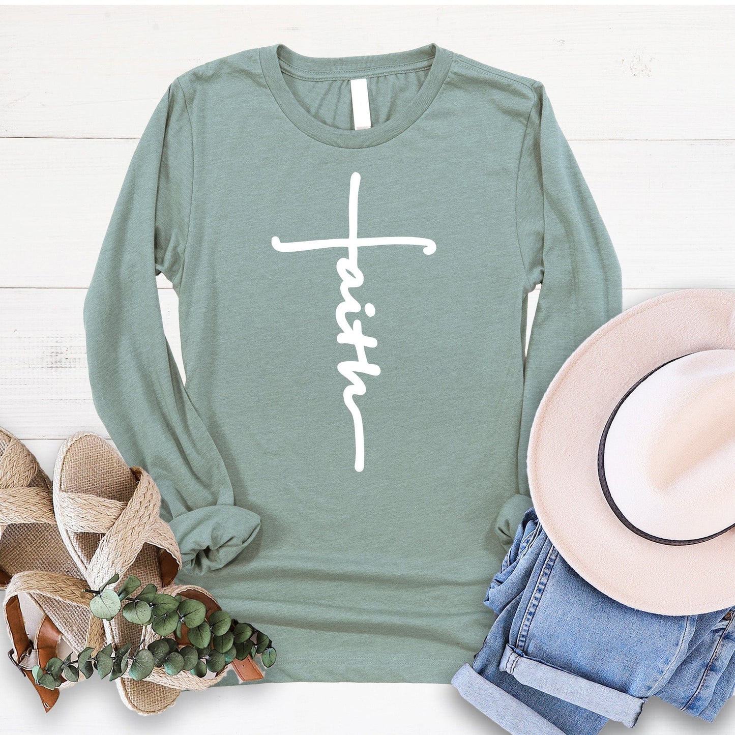 Faith Cross Long Sleeve Tee